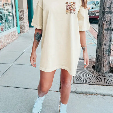 DAISY | Round Neckline T-shirt Dress