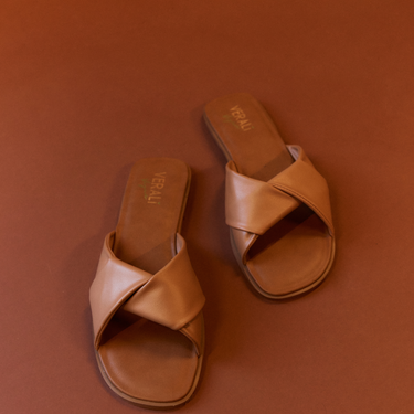 Sage Casual Slides - Dark Camel Tan