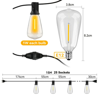 GlowRain - Waterproof LED String Lights for Outdoor and Indoor Use