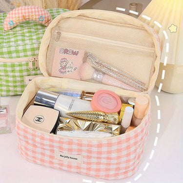 Melody | Versatile Vichy Check Beauty Essentials Organizer Set