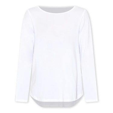 Adele White Long Sleeve Bamboo Tee