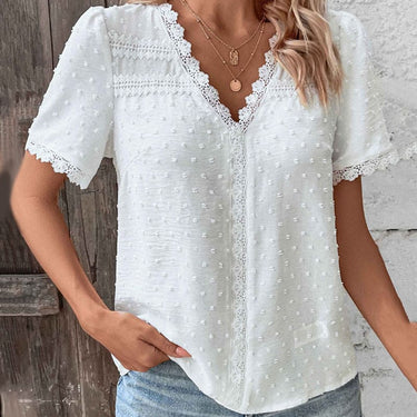 ZOE | Lace Blouse Short Sleeves with V-Neck