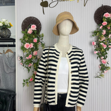 MYLAH | Elegant Striped Cardigan