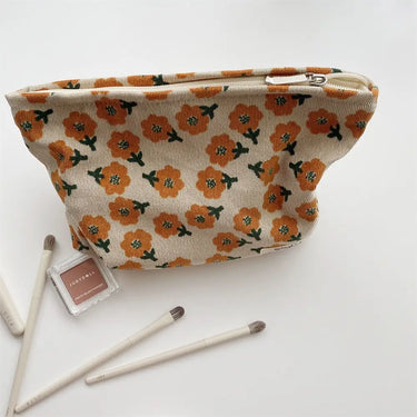 Ella | Preppy Floral Waffle Cord Cosmetic Bag