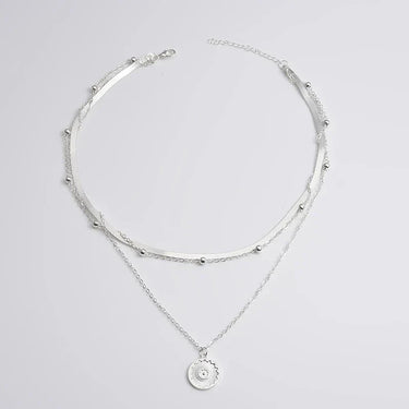 RadianceGlow | Elegant Silver Triple Layer Necklace