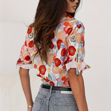 Vienna | Stylish Red Floral Blouse