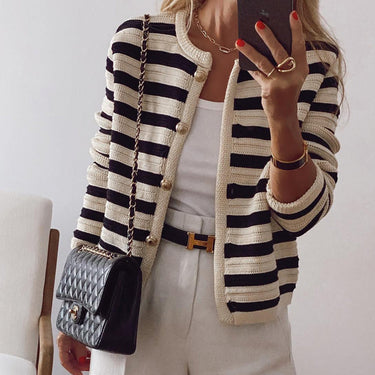 MYLAH | Elegant Striped Cardigan