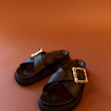 Bradford Footbed Slides - Black