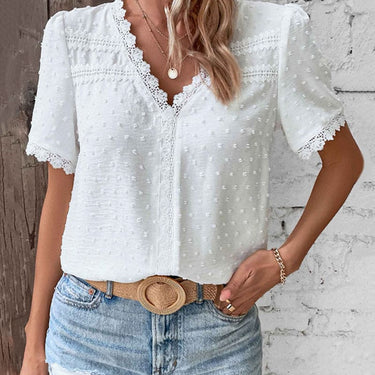 ZOE | Lace Blouse Short Sleeves with V-Neck