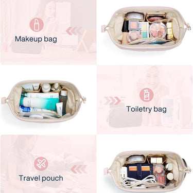 Louise | Elegant and spacious soft quilted cosmetic bag