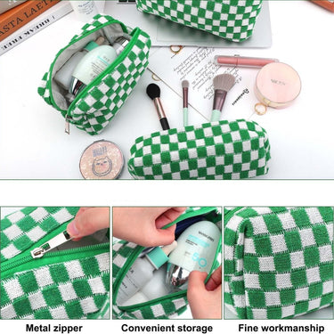 Claire | Stylish and Functional Checked Beauty Organizer Set