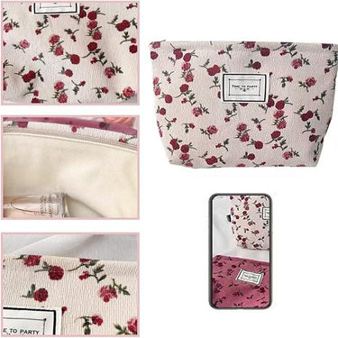 Jaycee | Elegant Rose Makeup Bag with Large Capacity