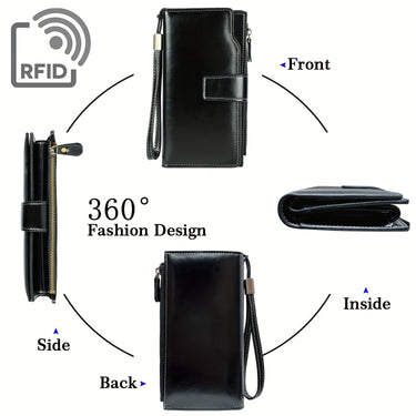 RFID-Secure Travel Wallet | Multi-Pocket Vintage Clutch