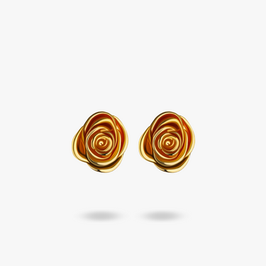 Gold Rose Earrings