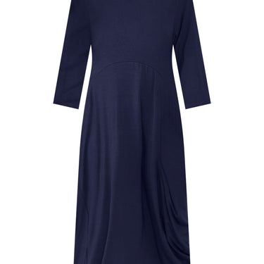 Glenda Navy Sleeved Crescent Dress