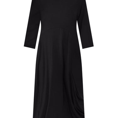 Glenda Black Sleeved Crescent Dress