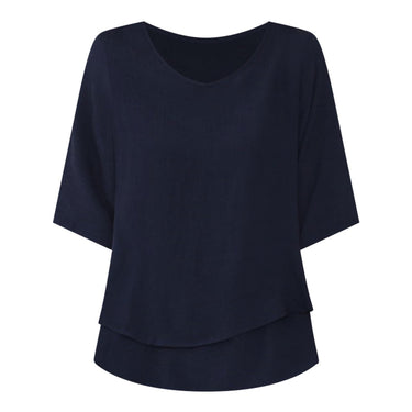 Liora Navy Layered Top