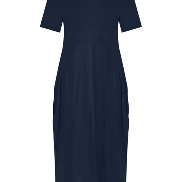 Glenda Navy Short Sleeve Crescent Dress