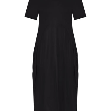 Glenda Black Short Sleeve Crescent Dress