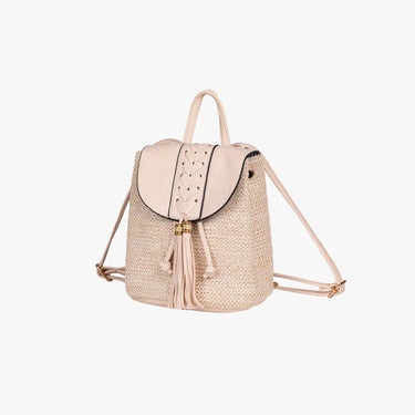 Tassel Straw Backpack