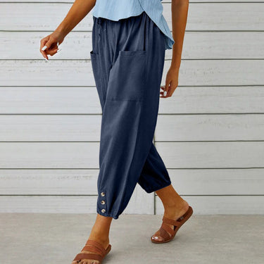 Wide-Leg Straight Basic Trousers