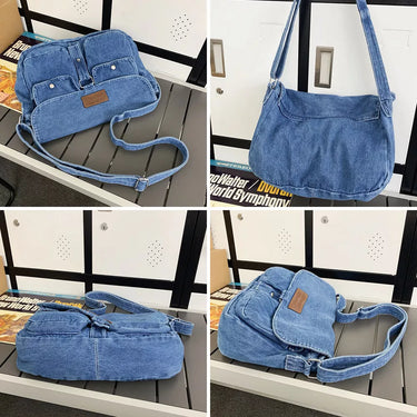 Abby | Spacious Multi-pocket Trendy Denim Crossbody Messenger Bag