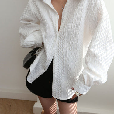 Cable Knit Oversized Shirt