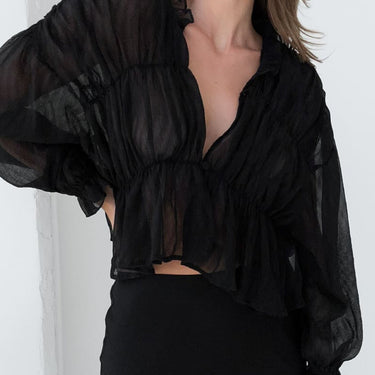 Chiffon Ruffle Detail Blouse