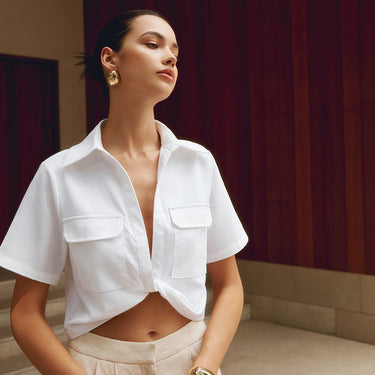 Cotton & Linen Cropped Shirt