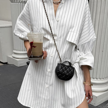 Oversized Striped Large Pockets Shirt