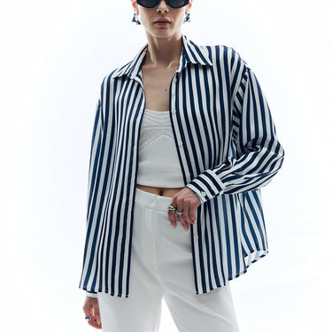 Shift Stripe Turndown Collar Shirt