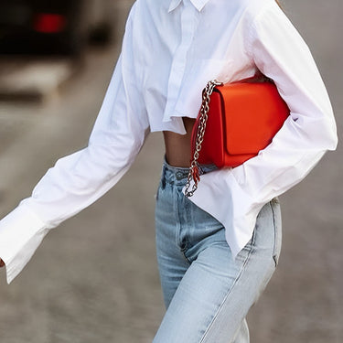 Asymmetrical Cotton Crop Shirt