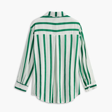 Oversized Cotton & Linen Stripe Shirt