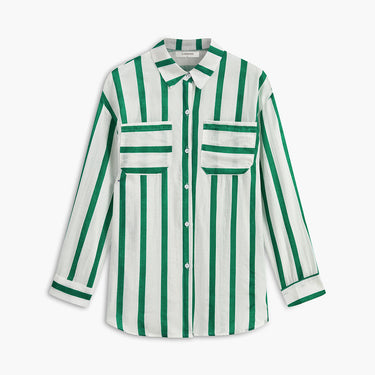 Oversized Cotton & Linen Stripe Shirt