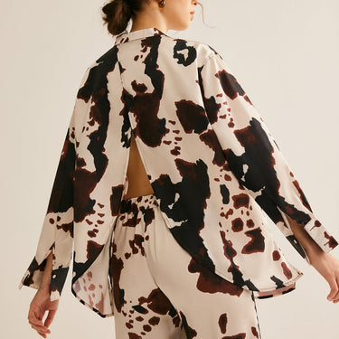 Cow Printed Loose Shirt