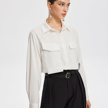 Fair And Square Collared Crop Shirt