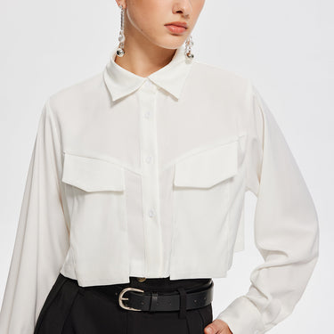 Fair And Square Collared Crop Shirt