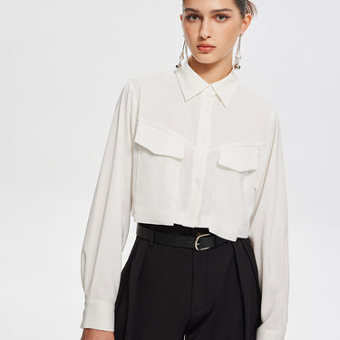 Fair And Square Collared Crop Shirt