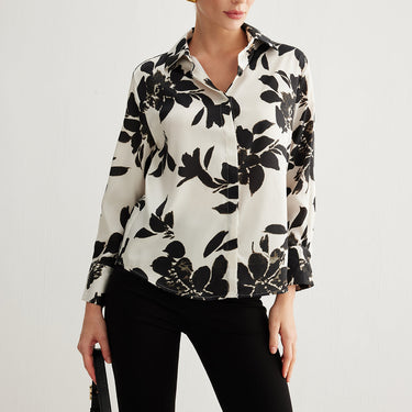 Leisure Printed Lapel Thin Shirt