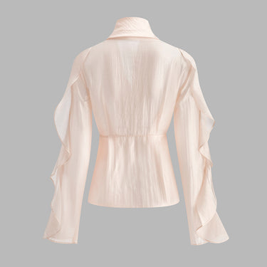 Chiffon V-Neck Ruched Blouse