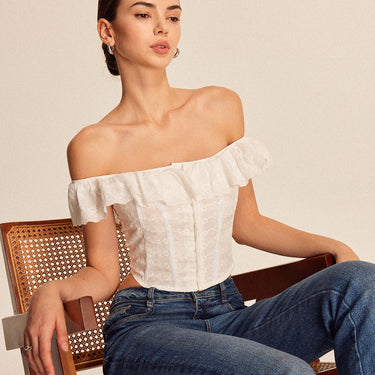 Lace-Up Back Off-Shoulder Top