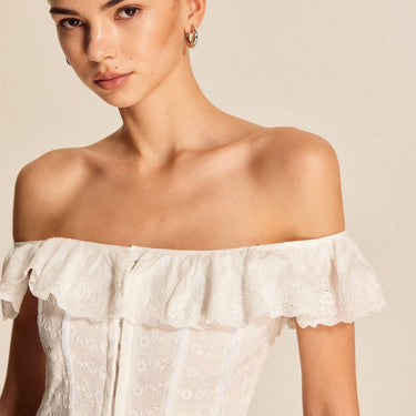 Lace-Up Back Off-Shoulder Top