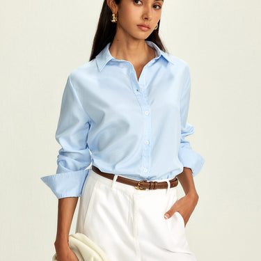 Lapel Pinstripe Versatile Shirt