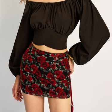 Off-Shoulder Tie Back Blouse