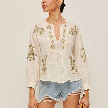 Boho Embroidered Blouse