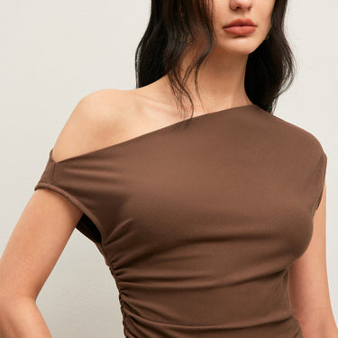 Ruched One-Shoulder Top