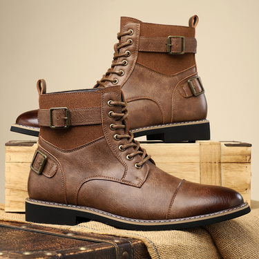 Heritage Leather Buckle Boots