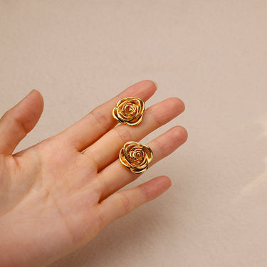 Gold Rose Earrings