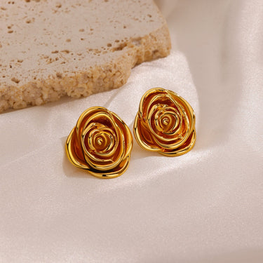 Gold Rose Earrings