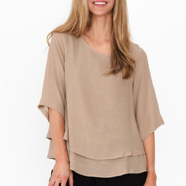 Liora Beige Layered Top